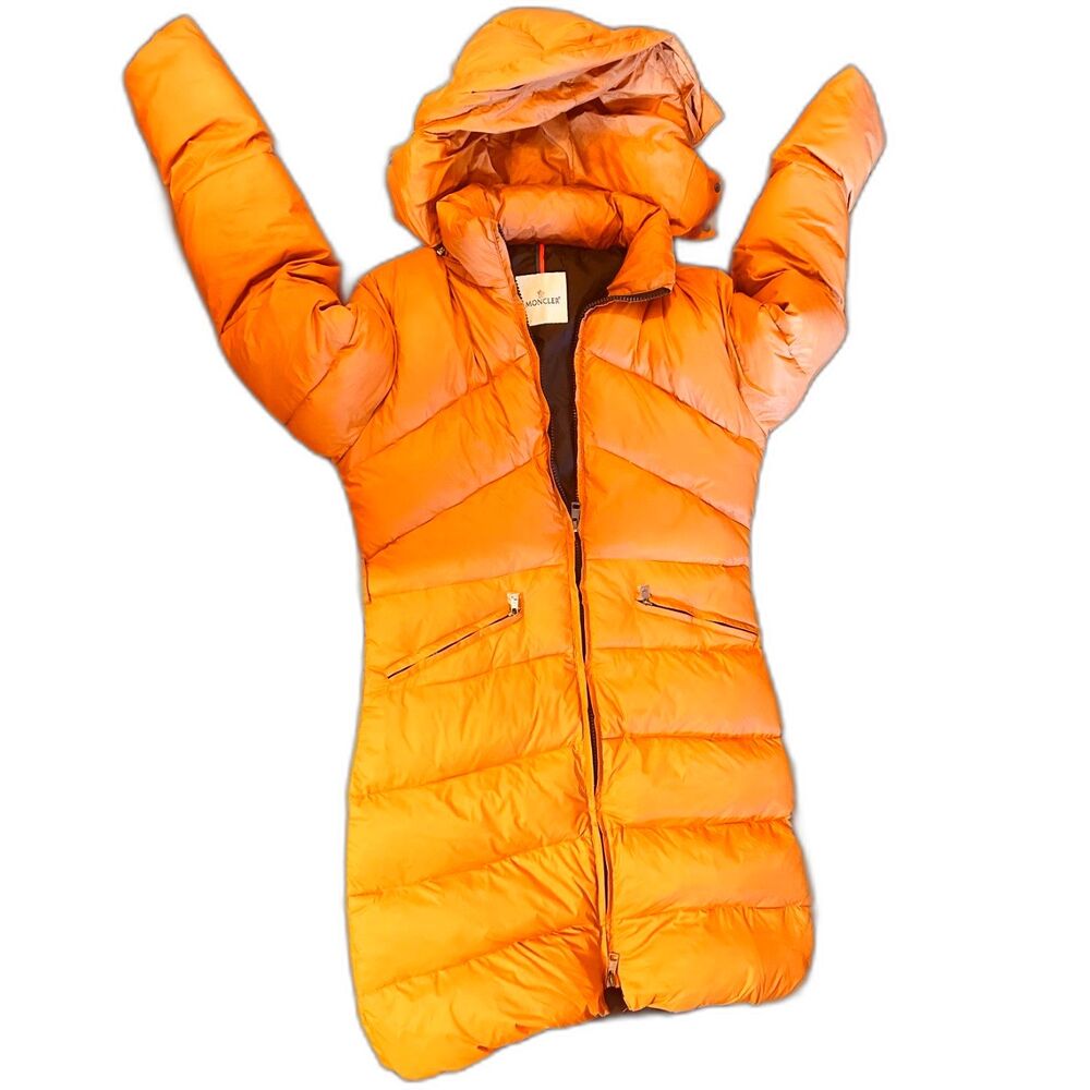 Moncler Goose Down Mid to Long Length Thick Quilted Puffer Hooded Outwear Coat M